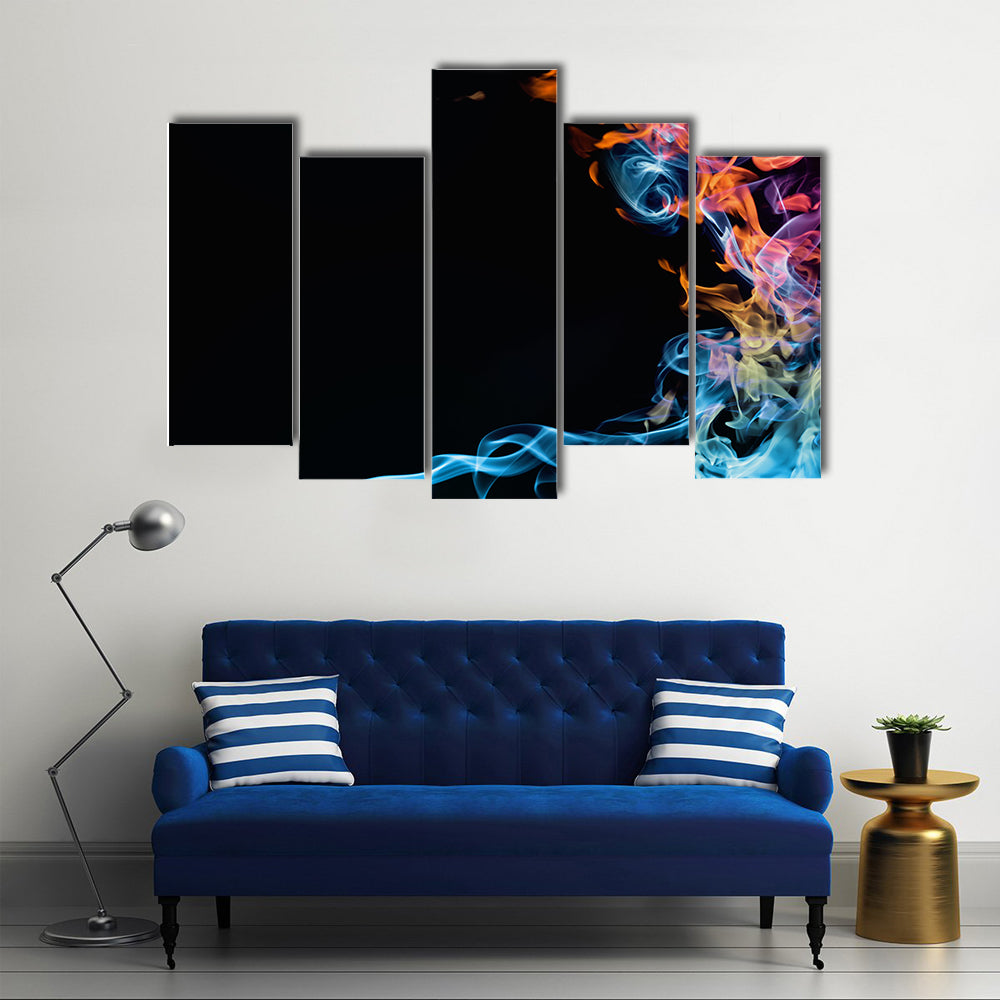 Fire And Smoke Abstract Canvas Wall Art