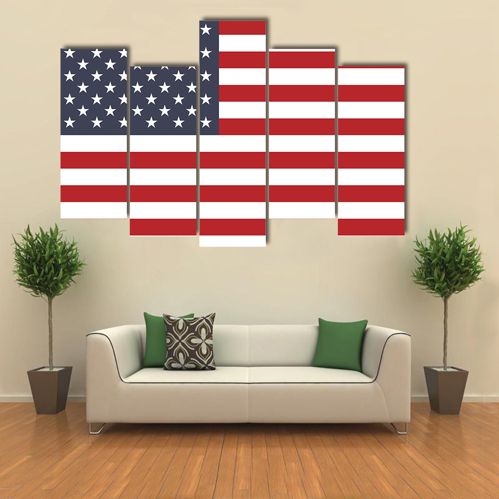 American Flag Geometric Canvas Wall Art