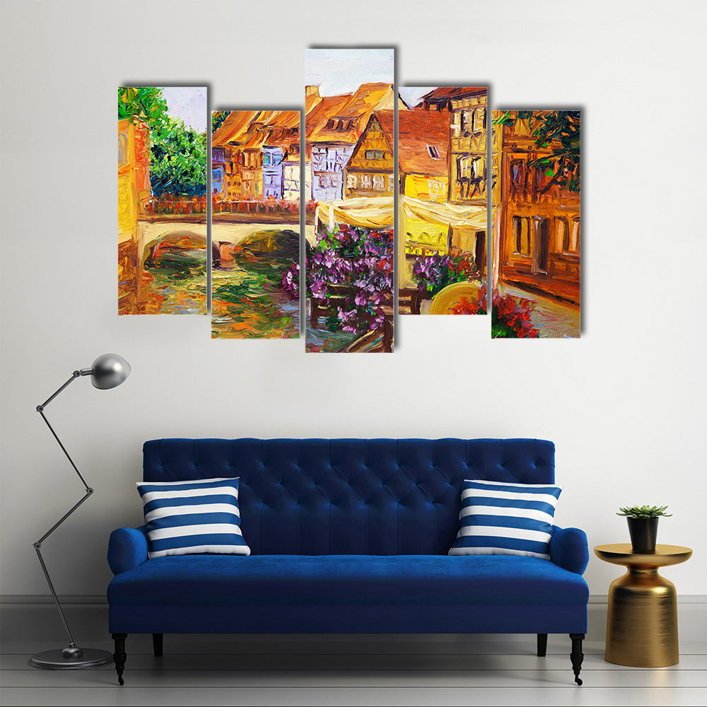 Venice Canal Oil Painting Canvas Wall Art
