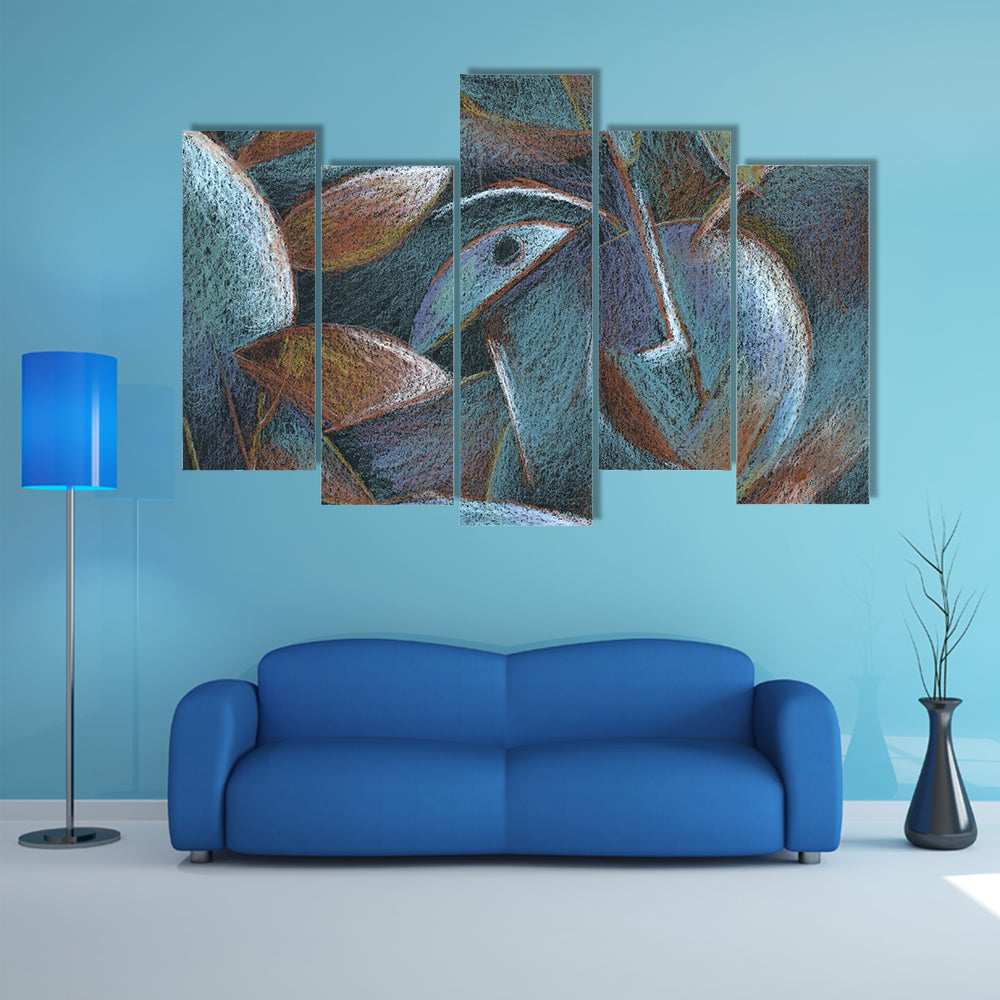 Cubism Pastel Artwork Canvas Wall Art