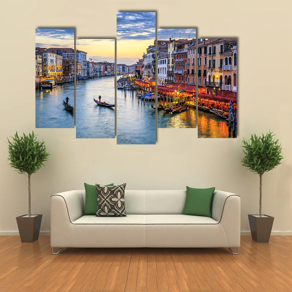 Grand Canal Venice at Sunset Canvas Wall Art