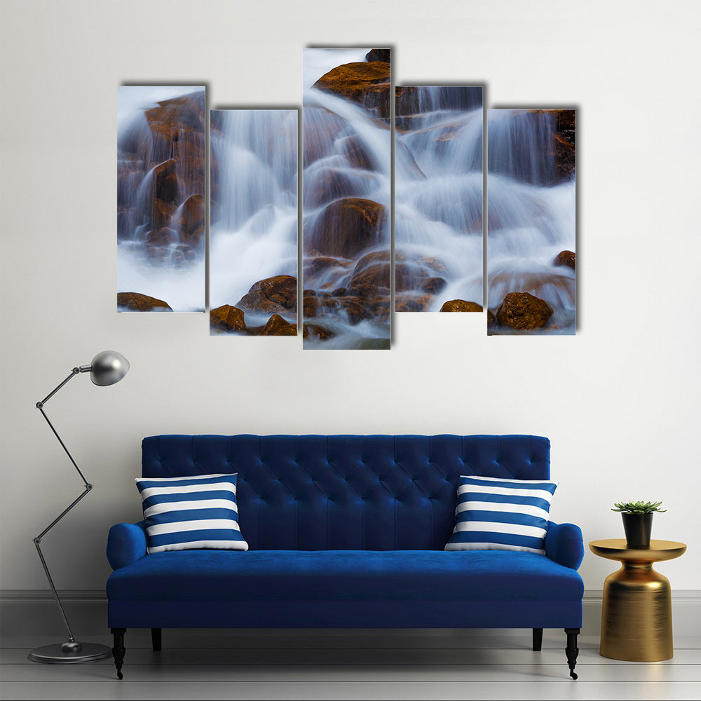 Waterfall In Rocky Mountain National Park Canvas Wall Art