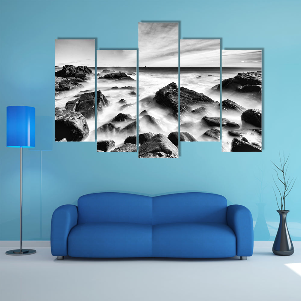 Portland Maine Rocky Coastline Canvas Wall Art