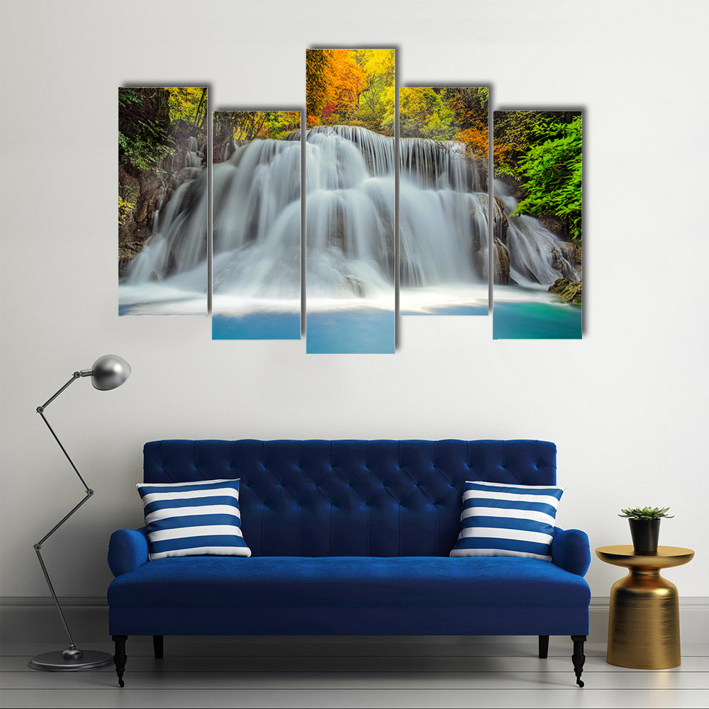 Tropical Waterfall In Thailand Canvas Wall Art