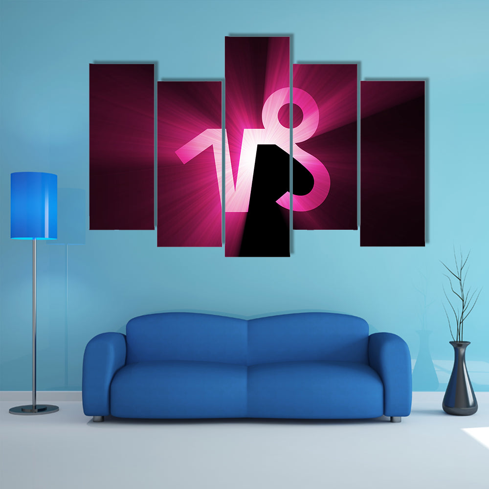 Capricorn Zodiac Symbol Canvas Wall Art
