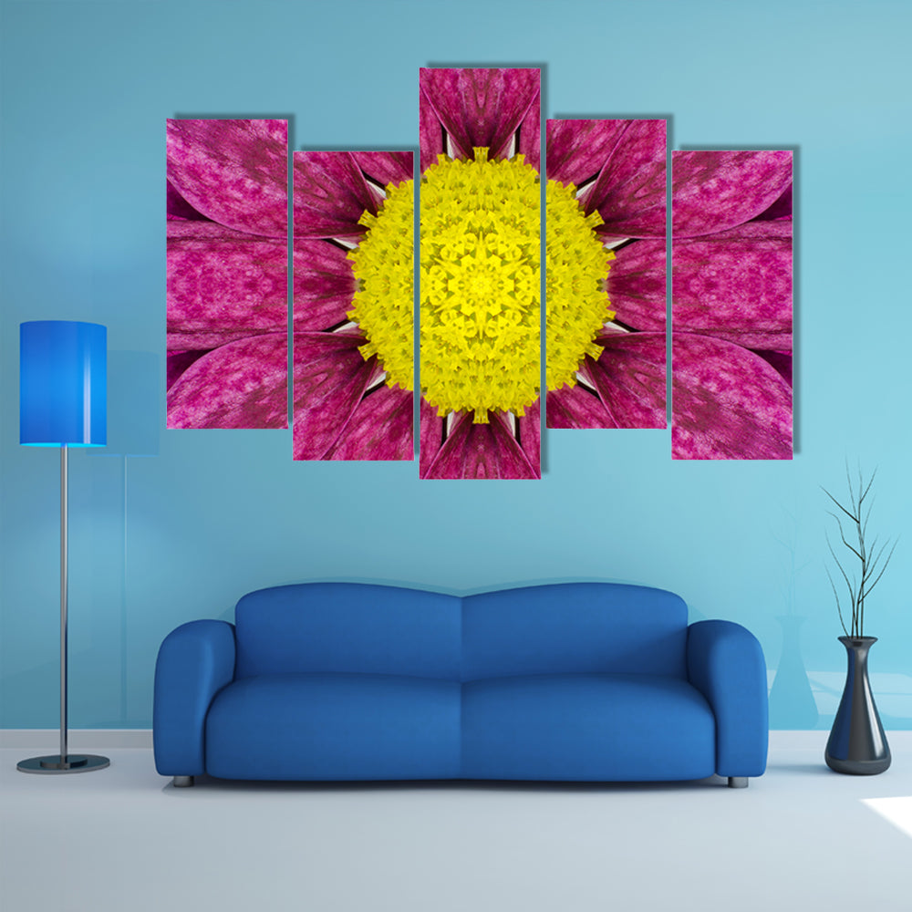 Purple Concentric Flower Canvas Wall Art