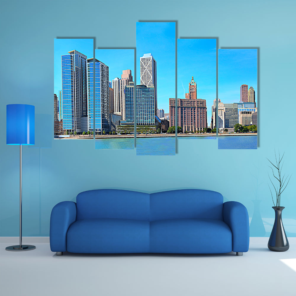 Chicago Lakeshore Skyline Canvas Wall Art