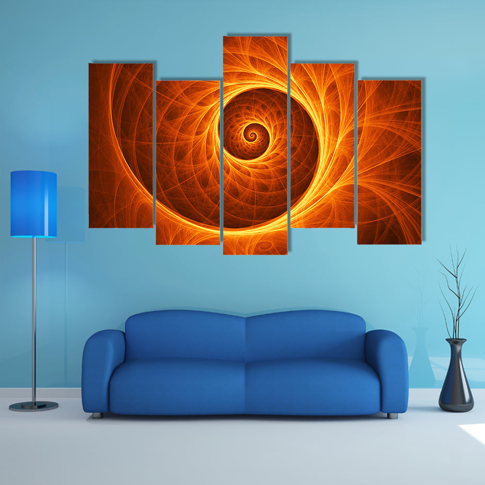 Fire Spiral Abstract Canvas Wall Art