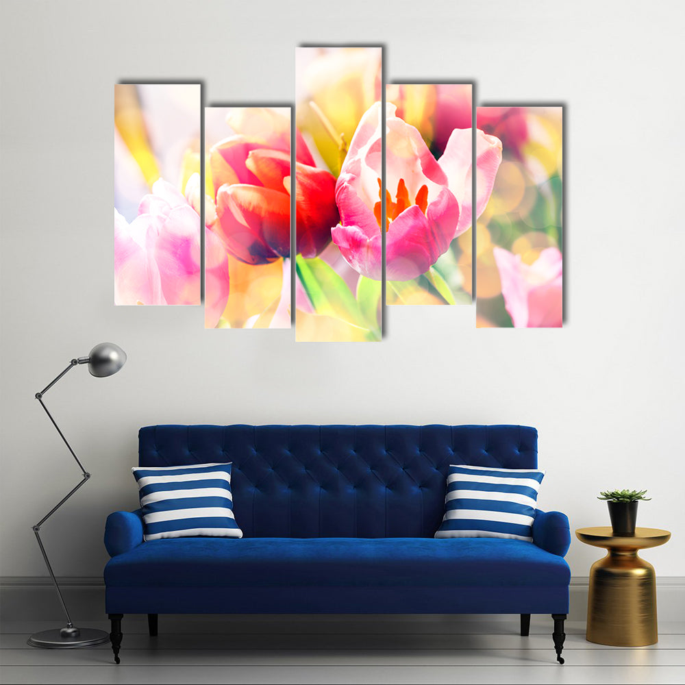 Colorful Spring Tulips Canvas Wall Art