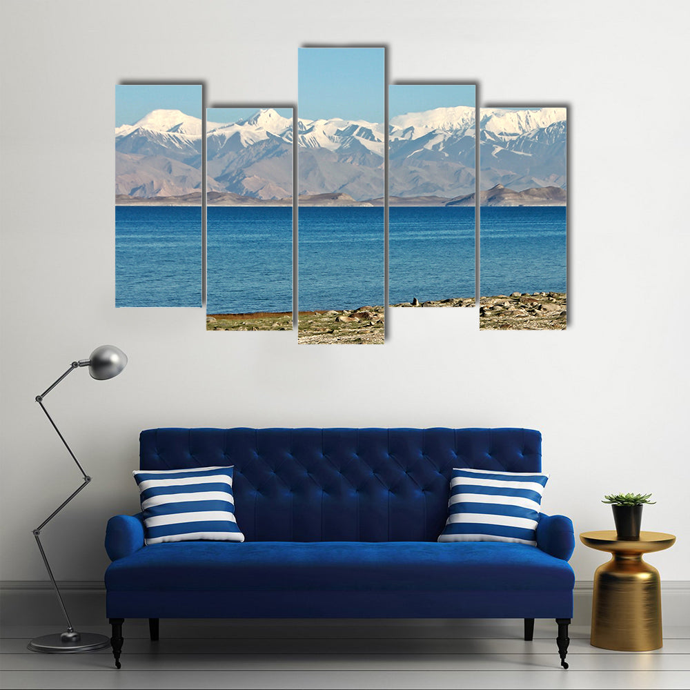 Pamir Mountains And Karakul Lake In Tajikistan Canvas Wall Art