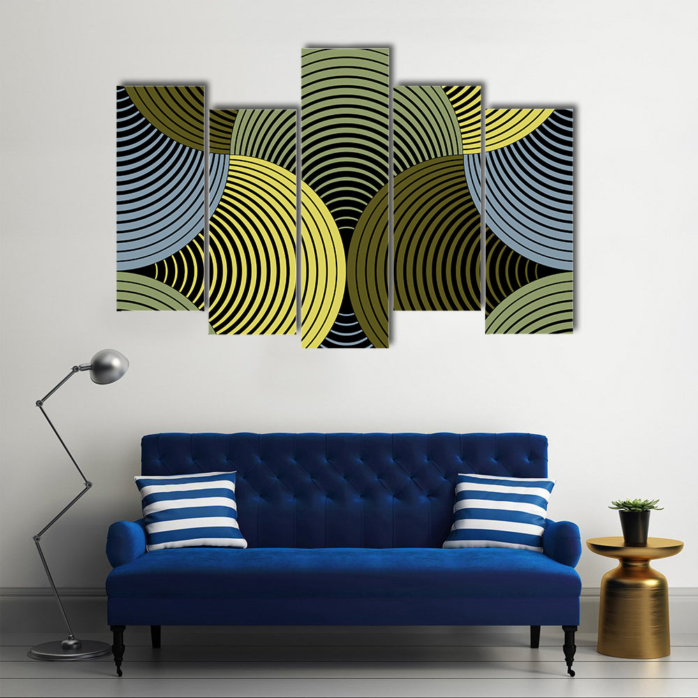 Ornate Geometric Petals Grid Canvas Wall Art