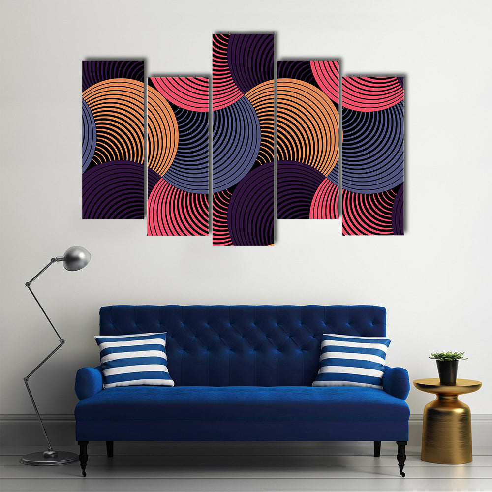 Geometric Petals Grid Canvas Wall Art