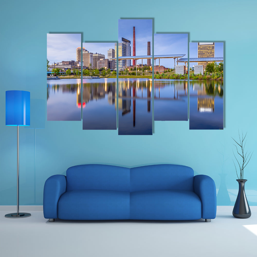 Alabama City Waterfront Skyline Canvas Wall Art