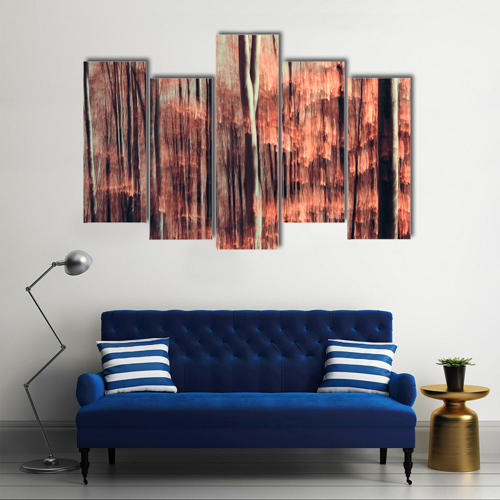 Autumnal Forest Motion Blur Canvas Wall Art