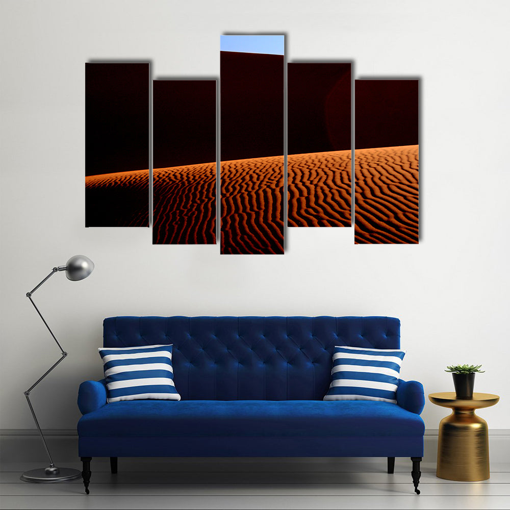 Desert Lines Around Sunset Canvas Wall Art