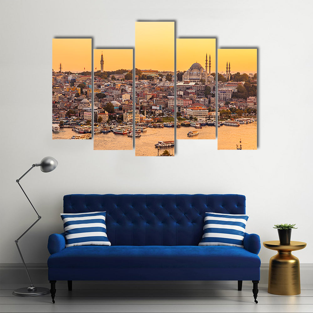 View On Golden Horn Bay From Galata Tower Canvas Wall Art