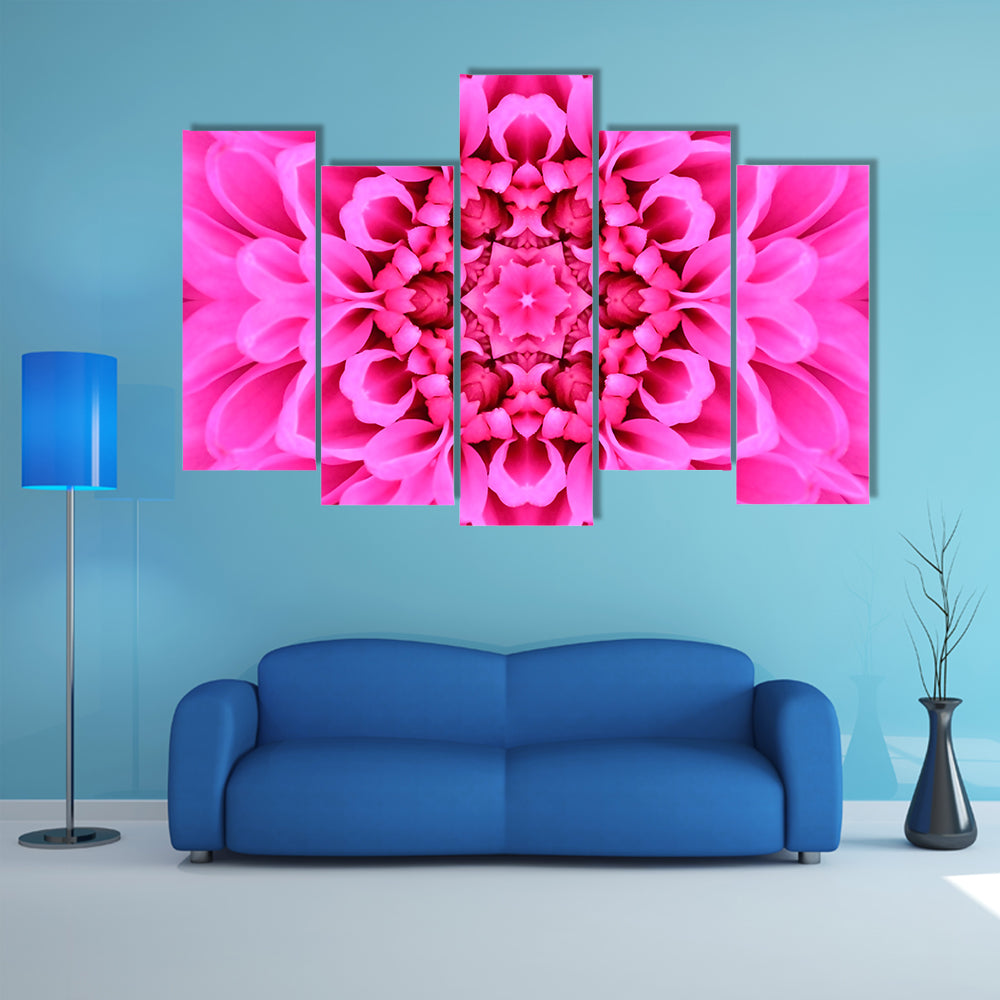 Pink Concentric Flower Canvas Wall Art