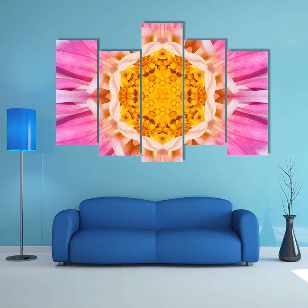 Pink Mandala Flower Canvas Wall Art