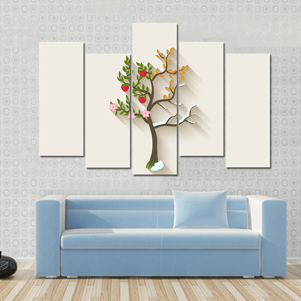 Four Seasons Trees Canvas Wall Art