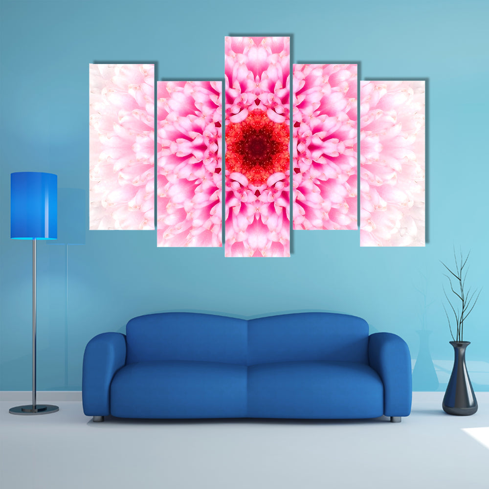White Mandala Concentric Flower Canvas Wall Art