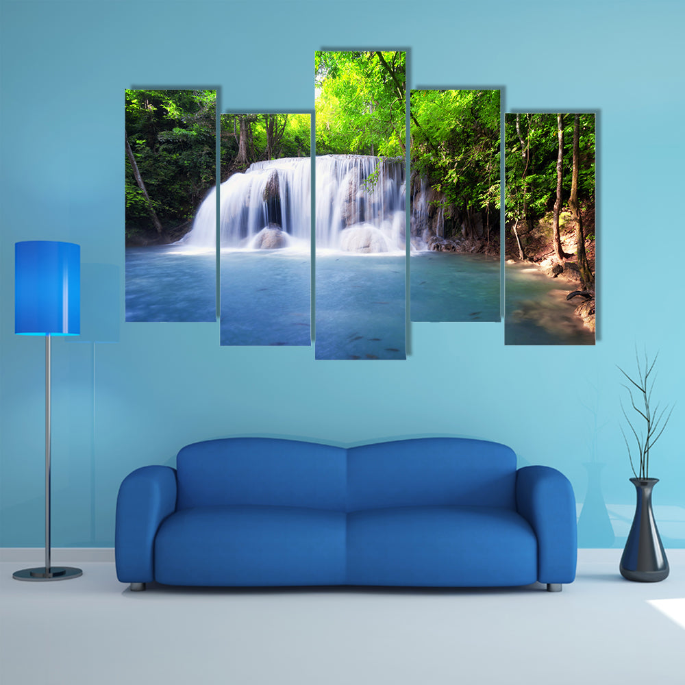 Tropical Waterfall in Thailand Canvas Wall Art
