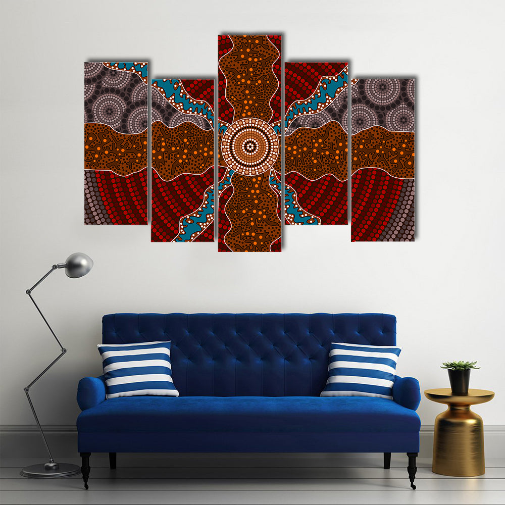 Aboriginal Dotted Vector Canvas Wall Art