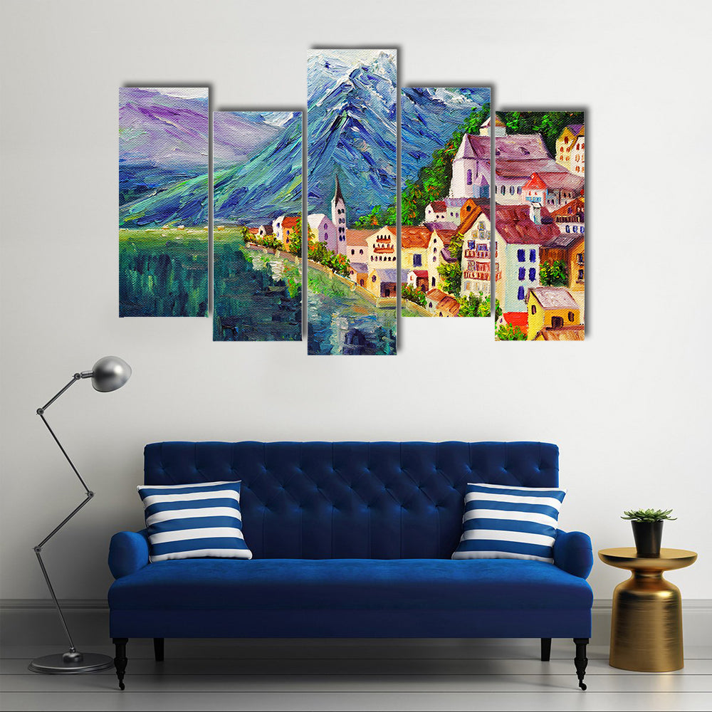 Hallstatt Oil Painting Austria Canvas Wall Art