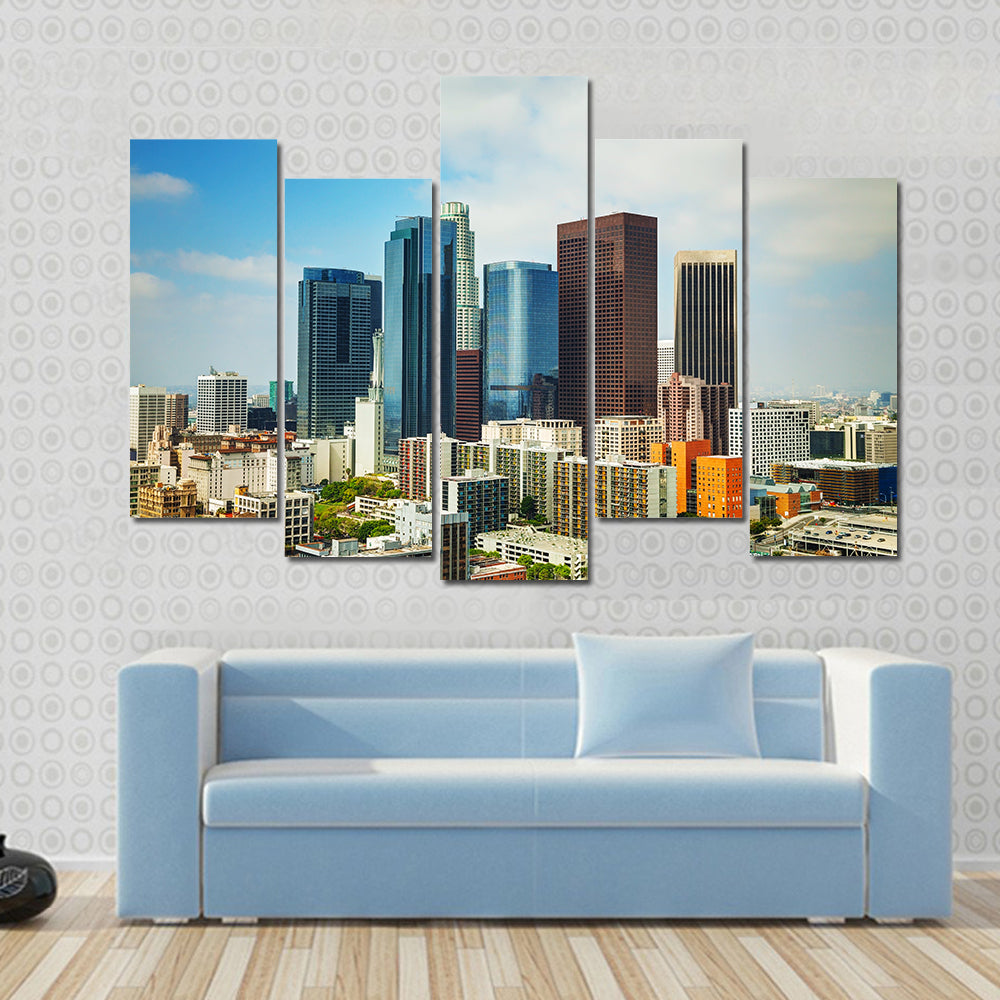 Los Angeles Cityscape On A Sunny Day Canvas Wall Art