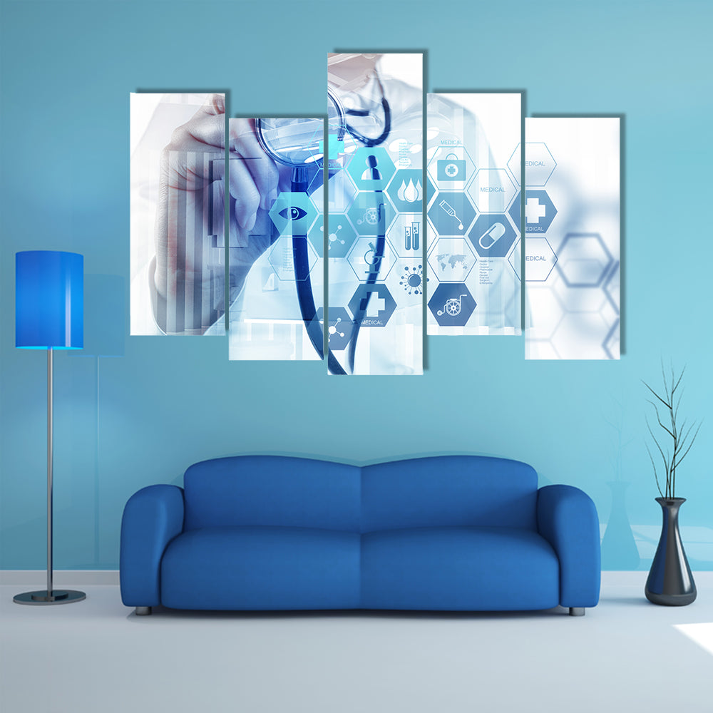 Smart Medical Doctor Digital Canvas Wall Art