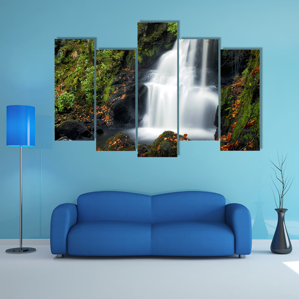Tobermory Waterfall with Mossy Rocks Canvas Wall Art