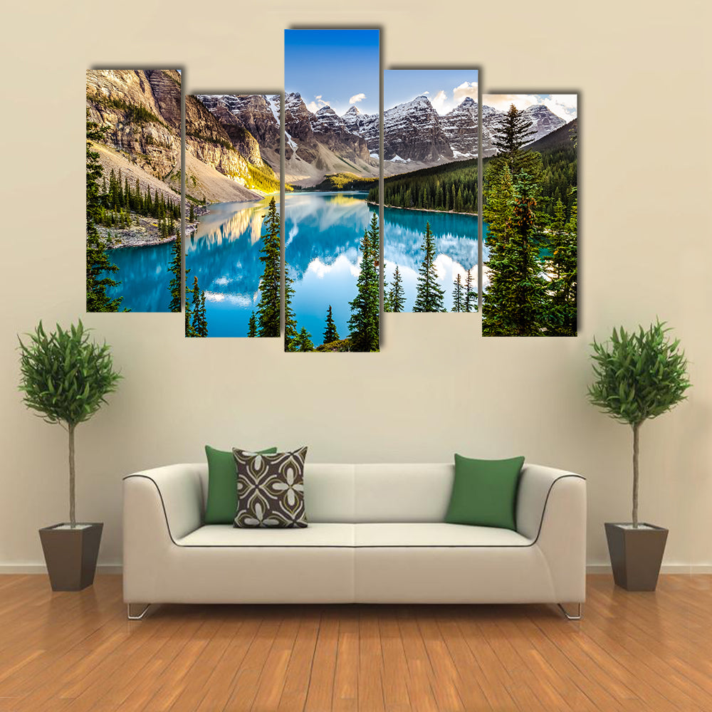 Moraine Lake In Alberta Canvas Wall Art
