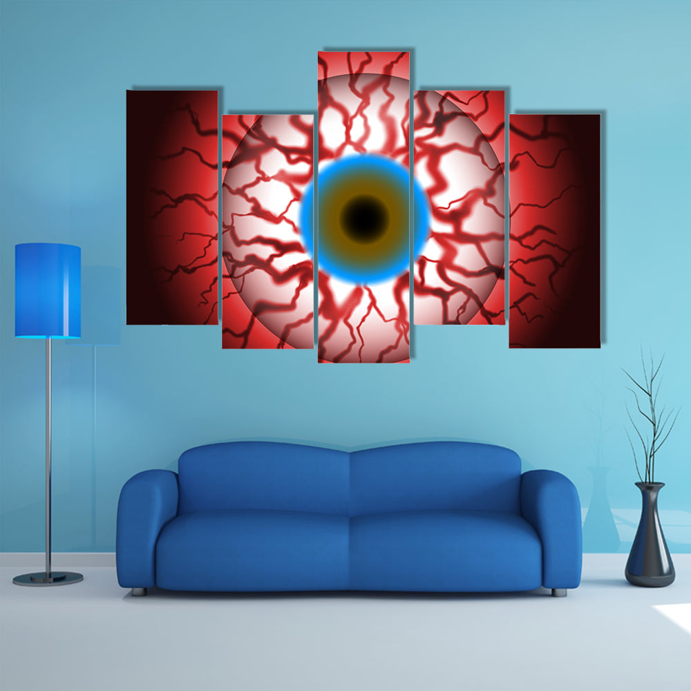 Spooky Bloodshot Eyeball With Veins Canvas Wall Art