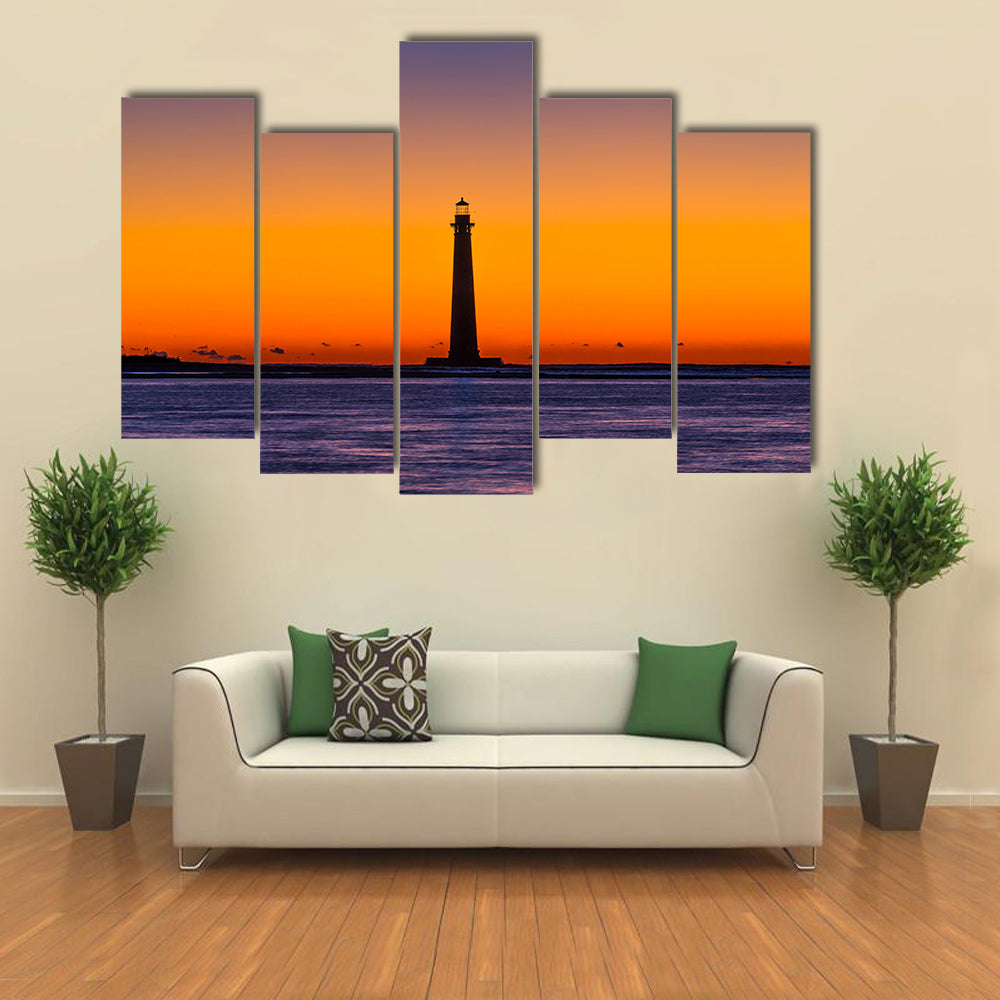 Morris Island Lighthouse at Sunset Canvas Wall Art