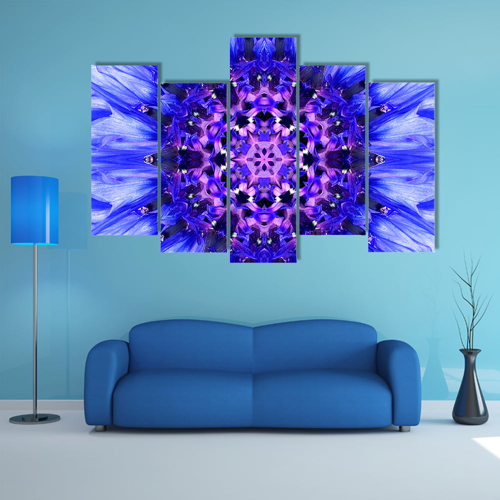 Blue Mandala Flower Canvas Wall Art