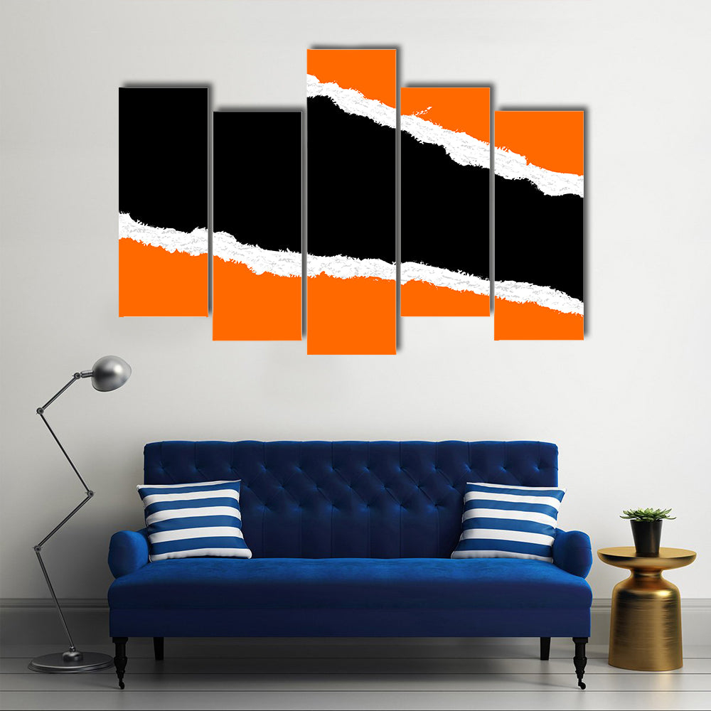 Torn Paper Abstract with Orange Fields Canvas Wall Art