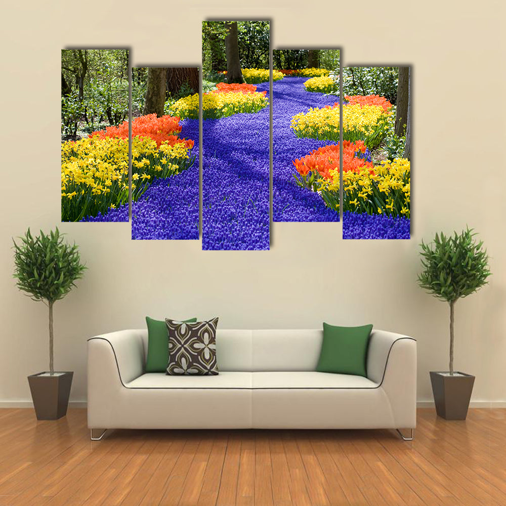 Field Of Spring Flowers Canvas Wall Art