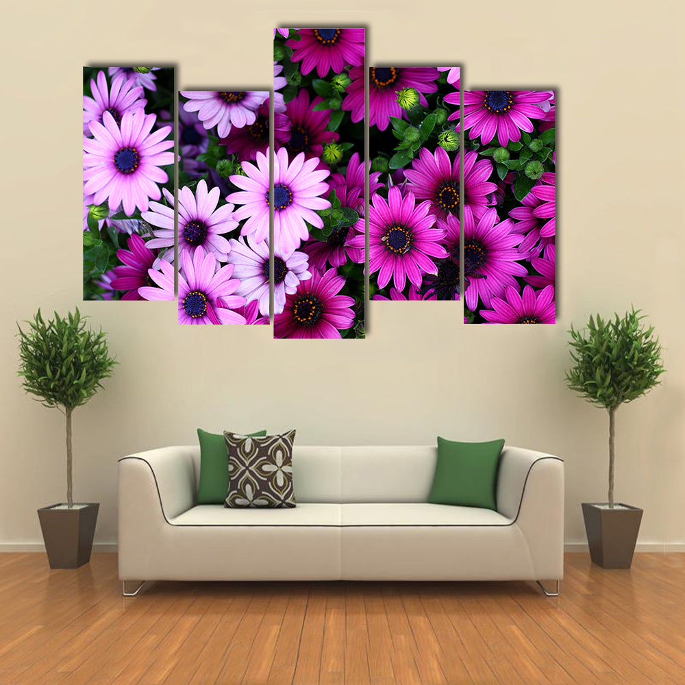 Flowers In The Garden Canvas Wall Art