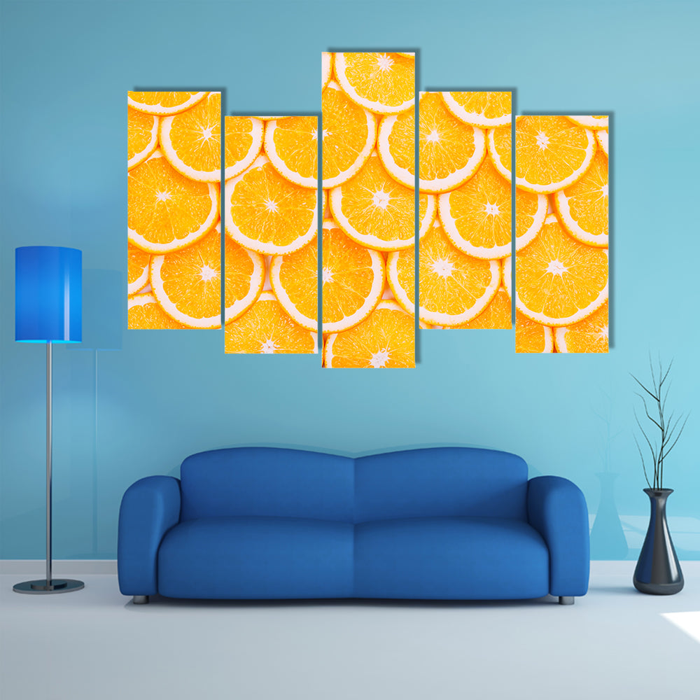 Fresh Orange Slices Pattern Canvas Wall Art