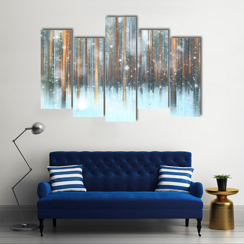 Magical Winter Forest Canvas Wall Art