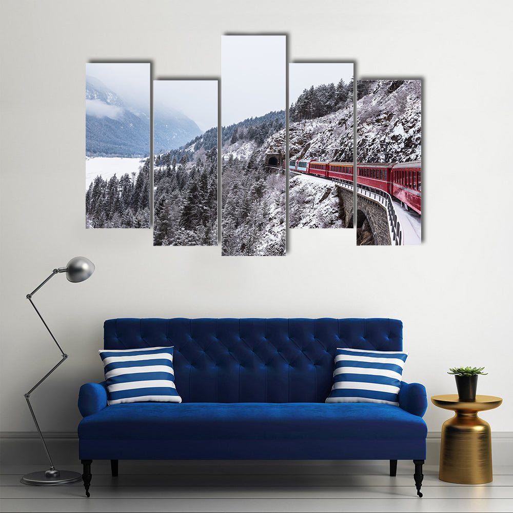 Glacier Express In Switzerland Canvas Wall Art