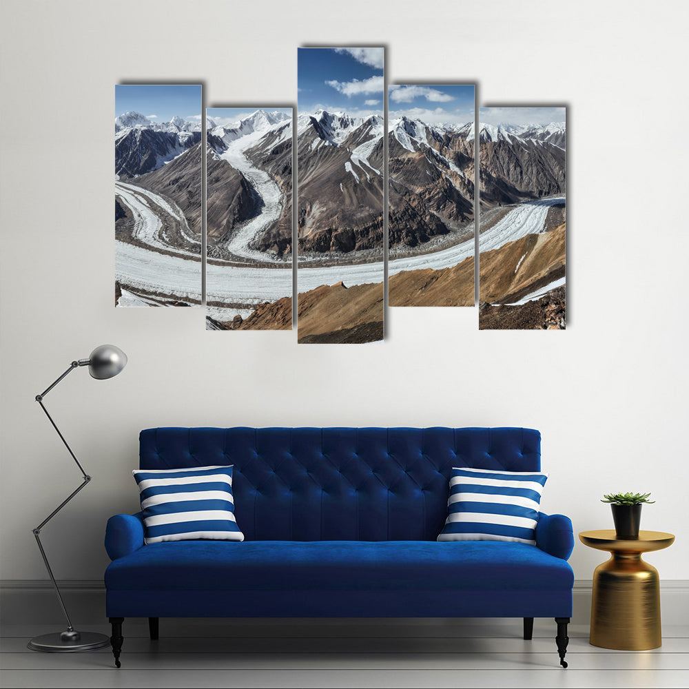 Scenic Fedchenko Glacier In Tajikistan Canvas Wall Art