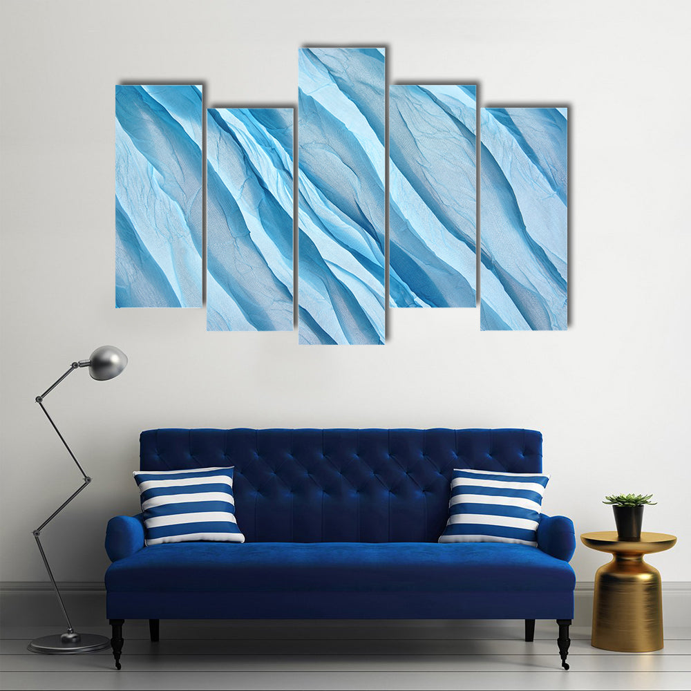 Soft Blue Chiffon Waves Canvas Wall Art
