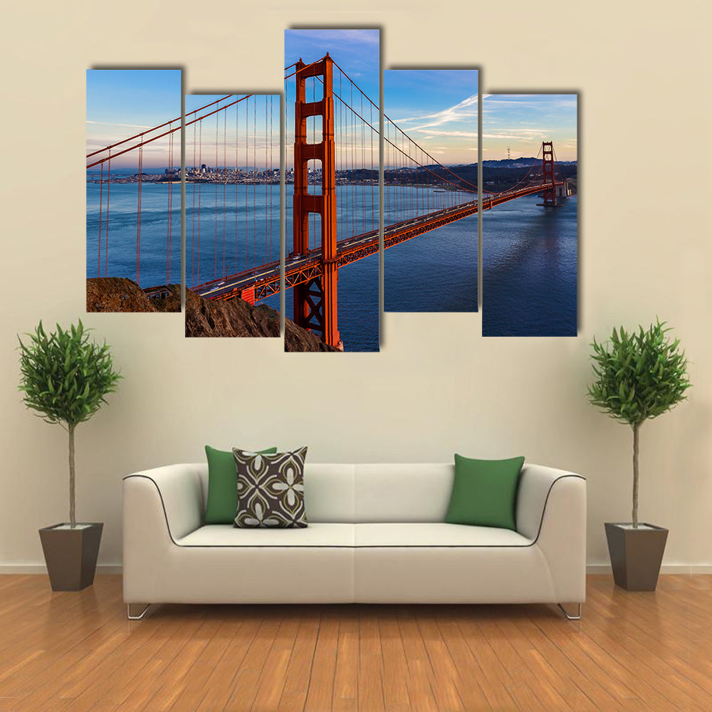 Golden Gate Bridge at Golden Hour San Francisco Canvas Wall Art