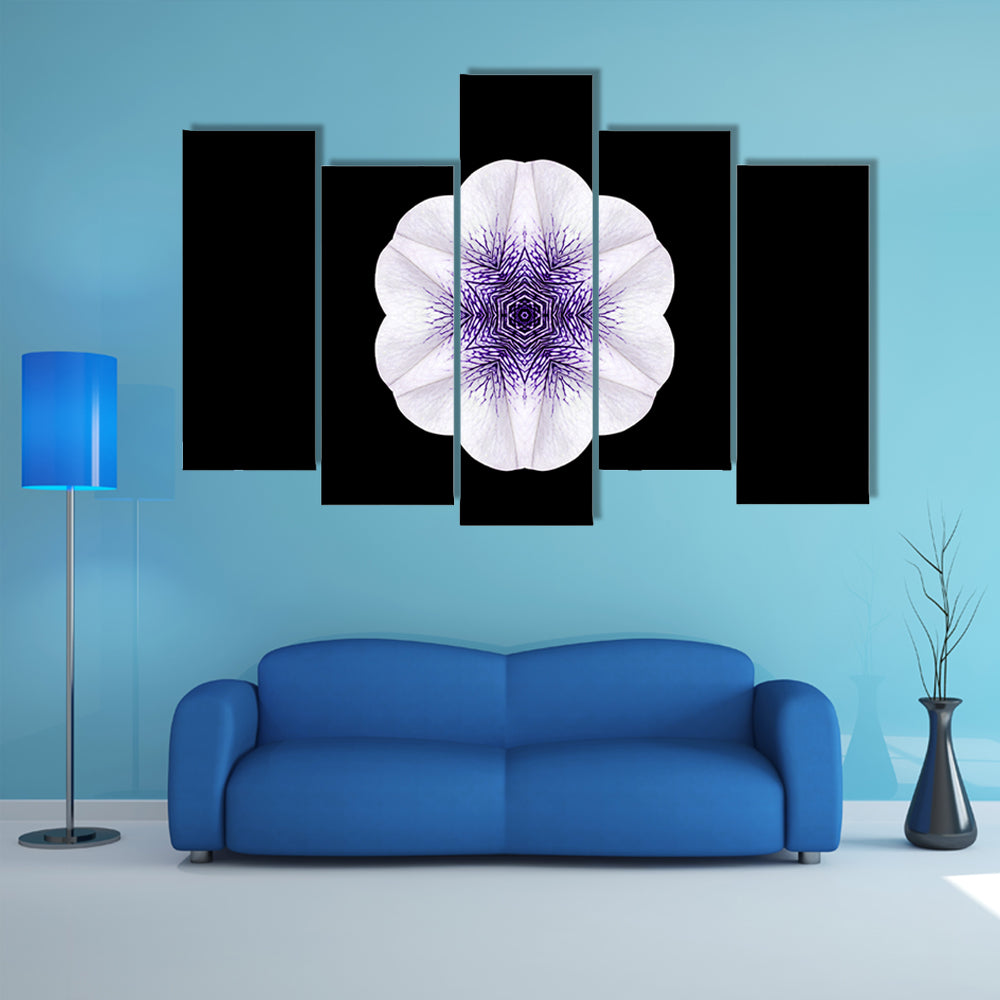 White Flower Mandala Canvas Wall Art