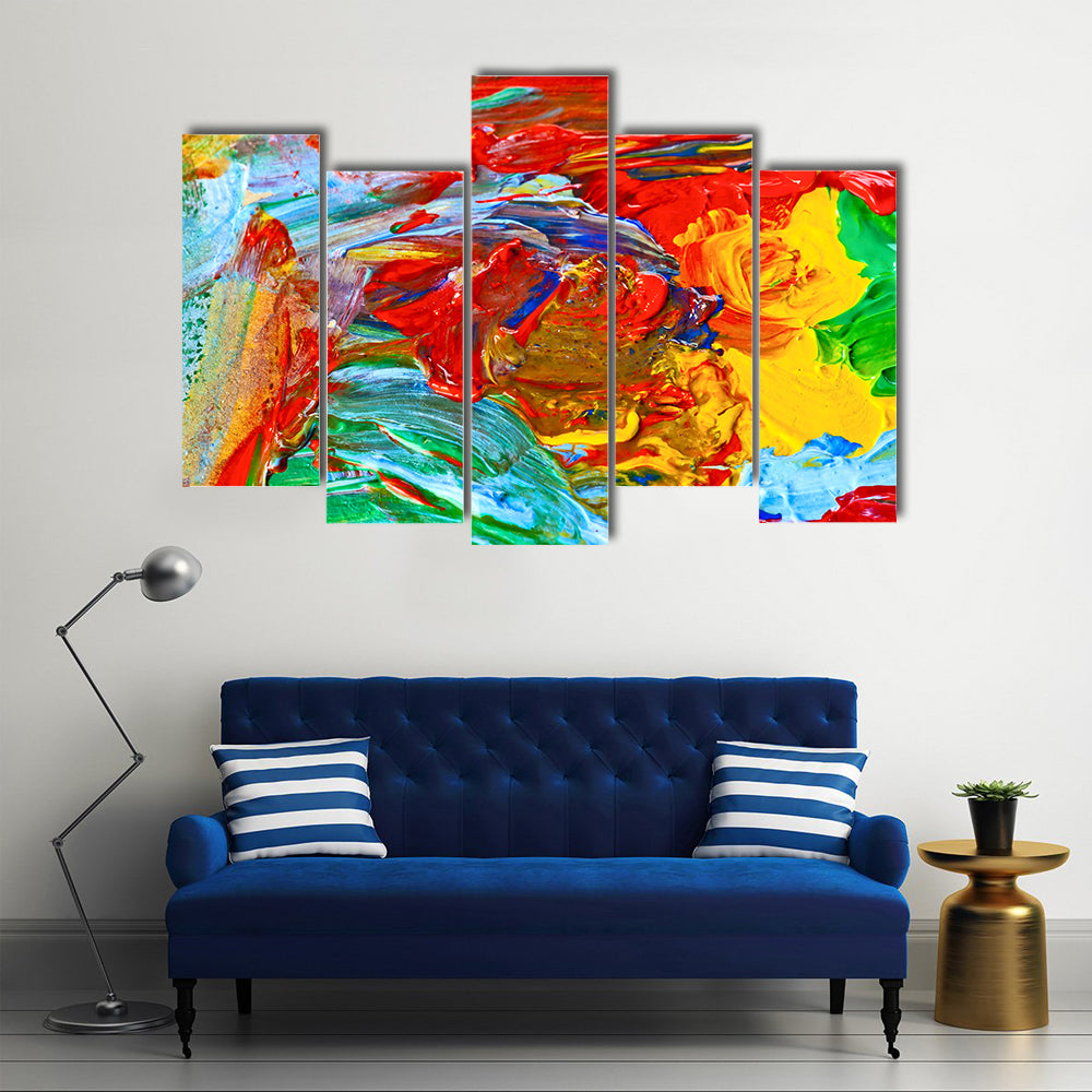 Oil Brushstrokes Pattern Canvas Wall Art