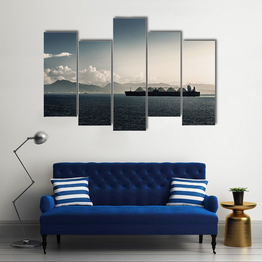 Liquefied Natural Gas LNG Carrier Ship In Sea Canvas Wall Art