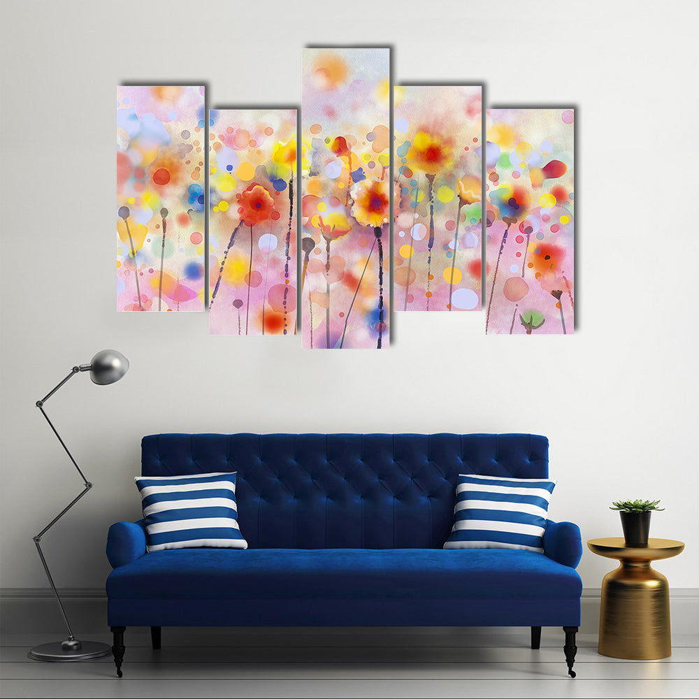 Floral Watercolor Abstract Canvas Wall Art