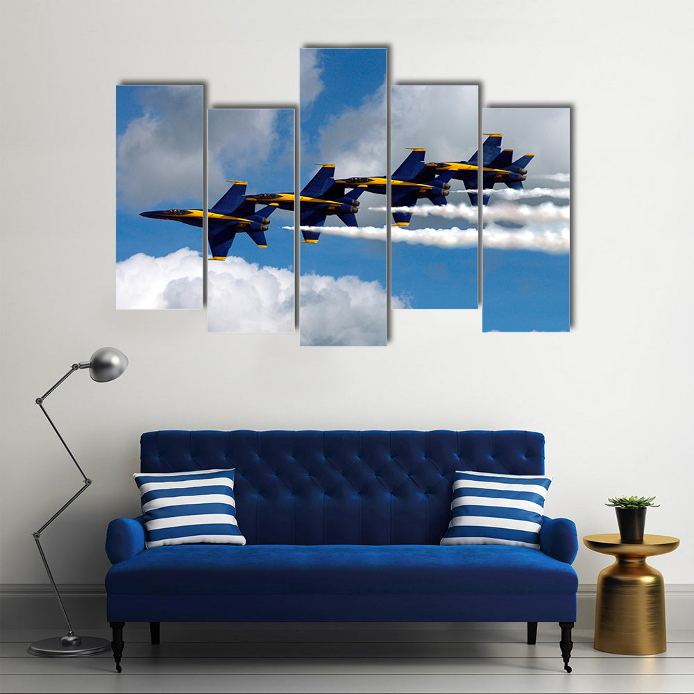Blue Angels In The Clouds Canvas Wall Art