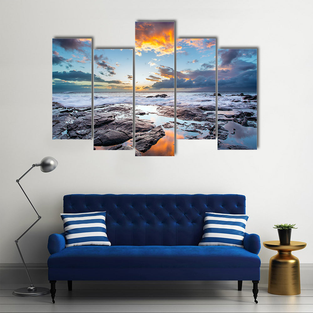 Rocky Shore On The Island Of Maui In Hawaii Canvas Wall Art