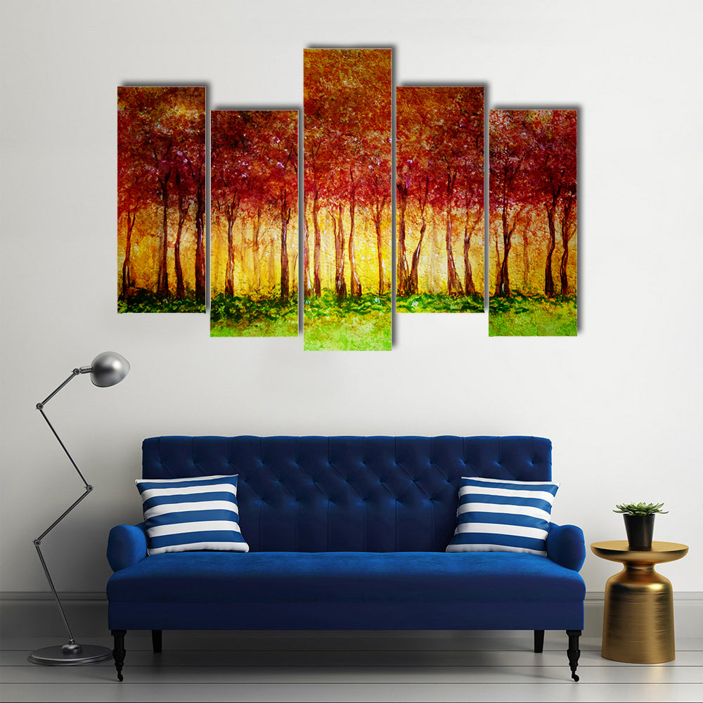 Forest In Fall Canvas Wall Art
